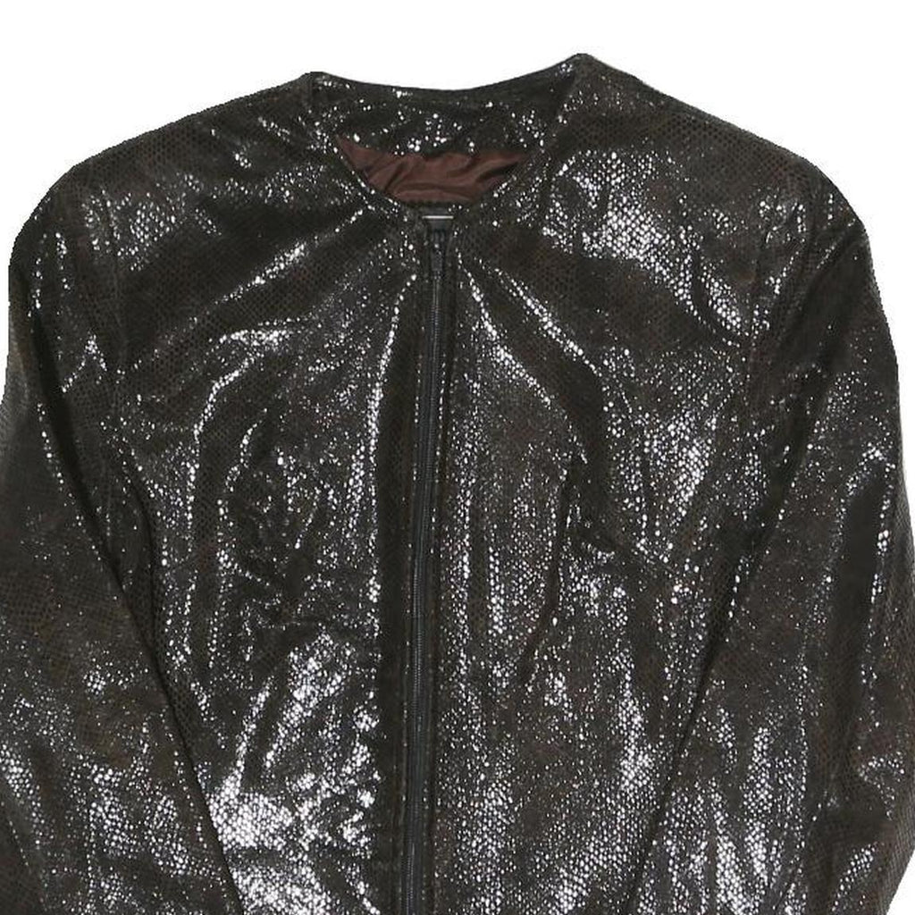 SERGIO MIMRANI Womens Black Zip Jacket S Polyester Blend Plain Stylish Evening