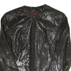 SERGIO MIMRANI Womens Black Zip Jacket S Polyester Blend Plain Stylish Evening