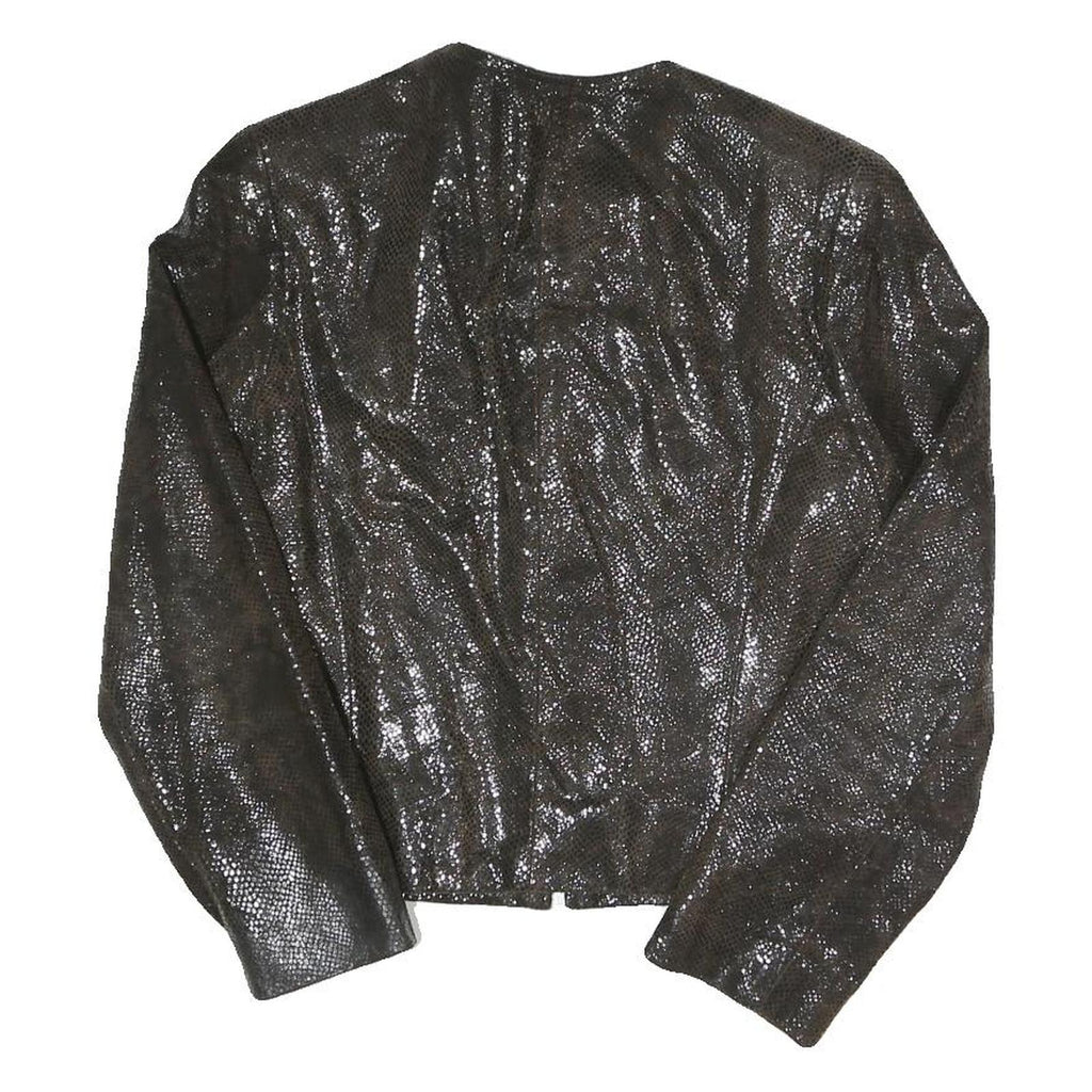 SERGIO MIMRANI Womens Black Zip Jacket S Polyester Blend Plain Stylish Evening