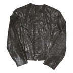 SERGIO MIMRANI Womens Black Zip Jacket S Polyester Blend Plain Stylish Evening