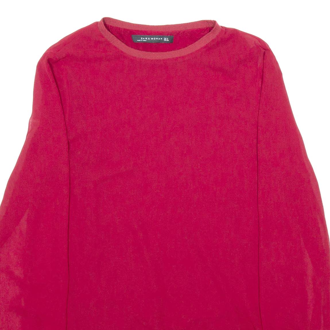 ZARA Womens Blouse Maroon Long Sleeve Viscose S