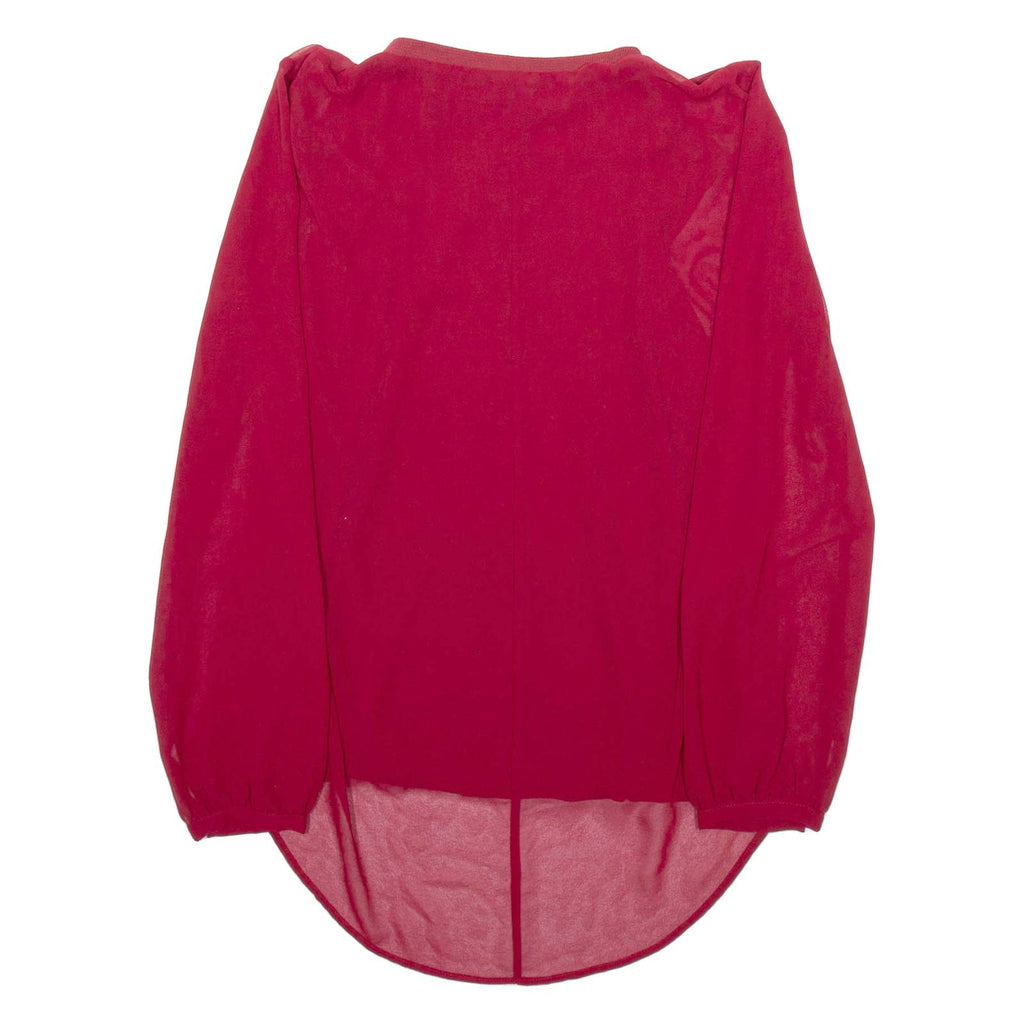 ZARA Womens Blouse Maroon Long Sleeve Viscose S