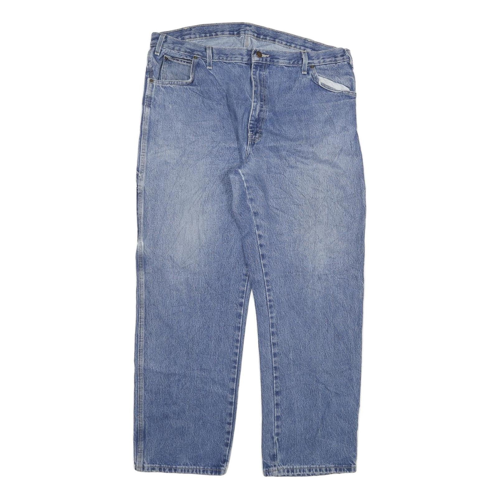 DICKIES Mens Regular Fit Blue Denim Jeans W40 L32 Workwear Cotton Blend Zip