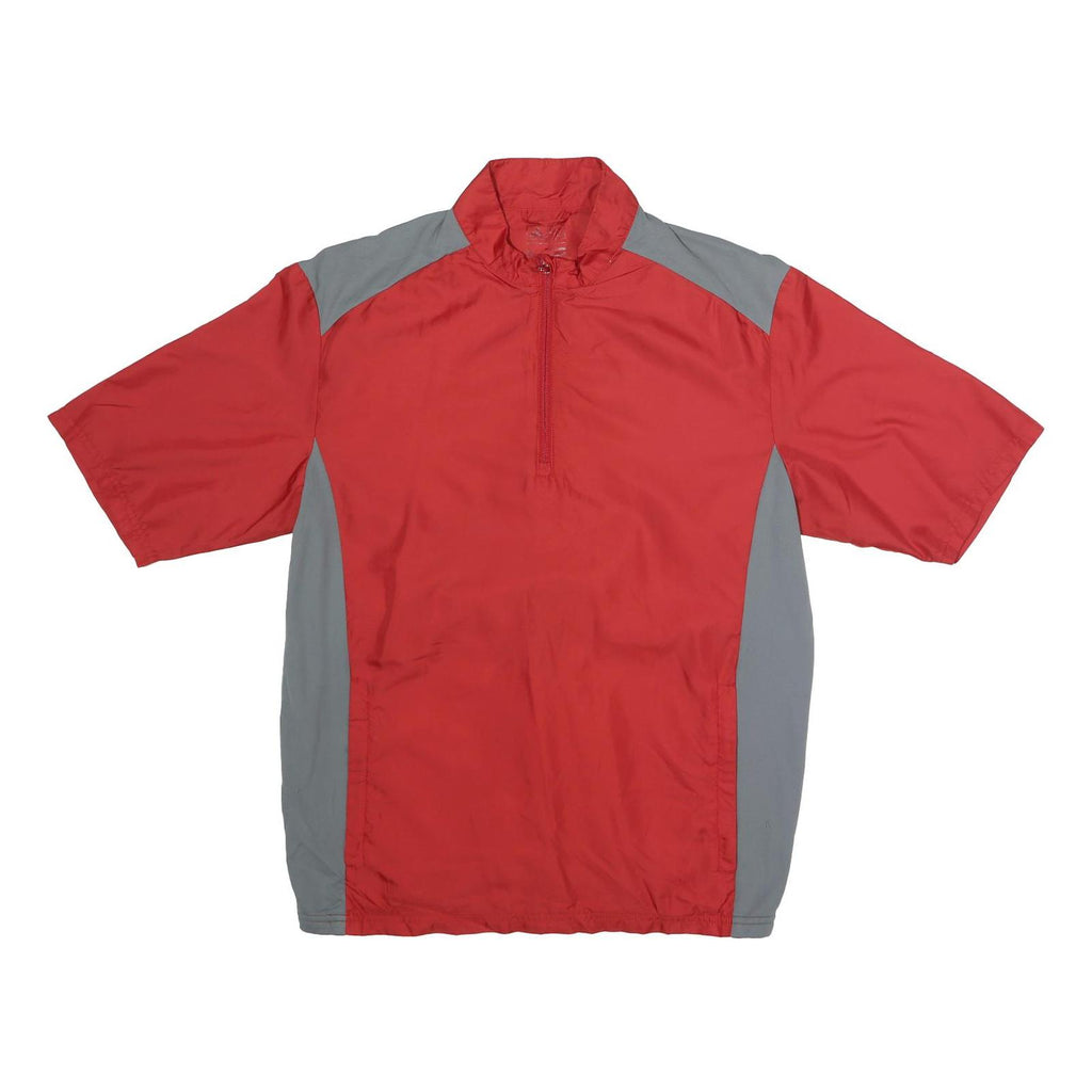 ADIDAS Mens Red & Grey Outdoor Jacket M Polyester Zip Track Casual Sportswear
