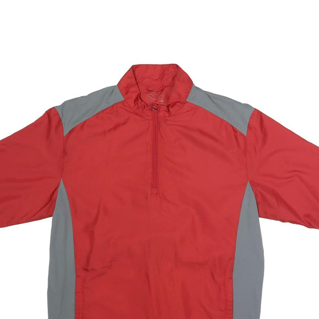 ADIDAS Mens Red & Grey Outdoor Jacket M Polyester Zip Track Casual Sportswear
