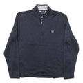 CHAPS Mens Navy Blue Plain Pullover Jumper Half Zip Crew Neck XL Casual