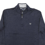 CHAPS Mens Navy Blue Plain Pullover Jumper Half Zip Crew Neck XL Casual