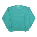 PLAYCREW Womens Teal Sweatshirt Crew Neck L Cotton Blend Pullover Casual