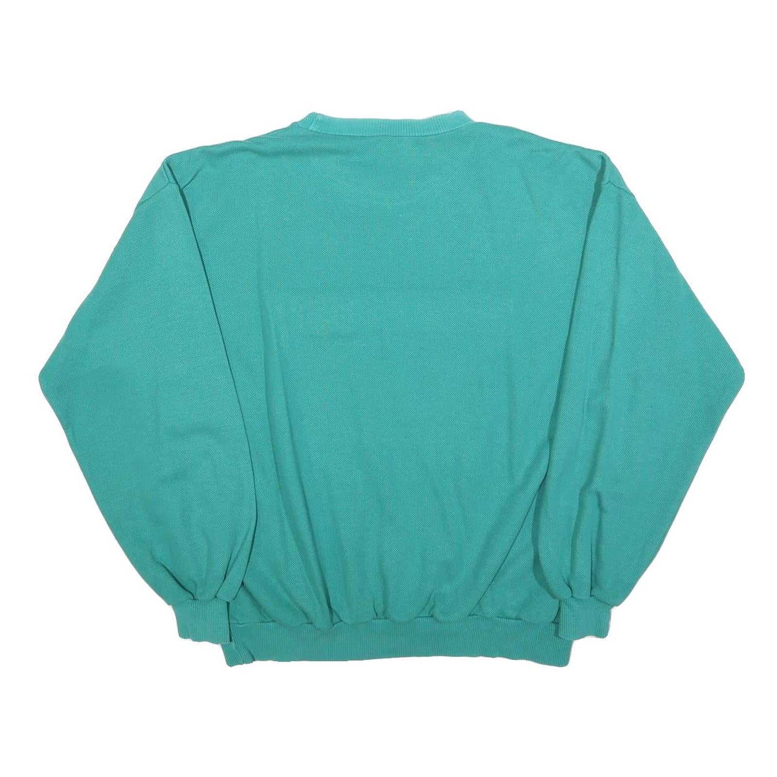 PLAYCREW Womens Teal Sweatshirt Crew Neck L Cotton Blend Pullover Casual