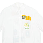 DIVINA Womens Printed Shirt White Collared Viscose Animal Print L