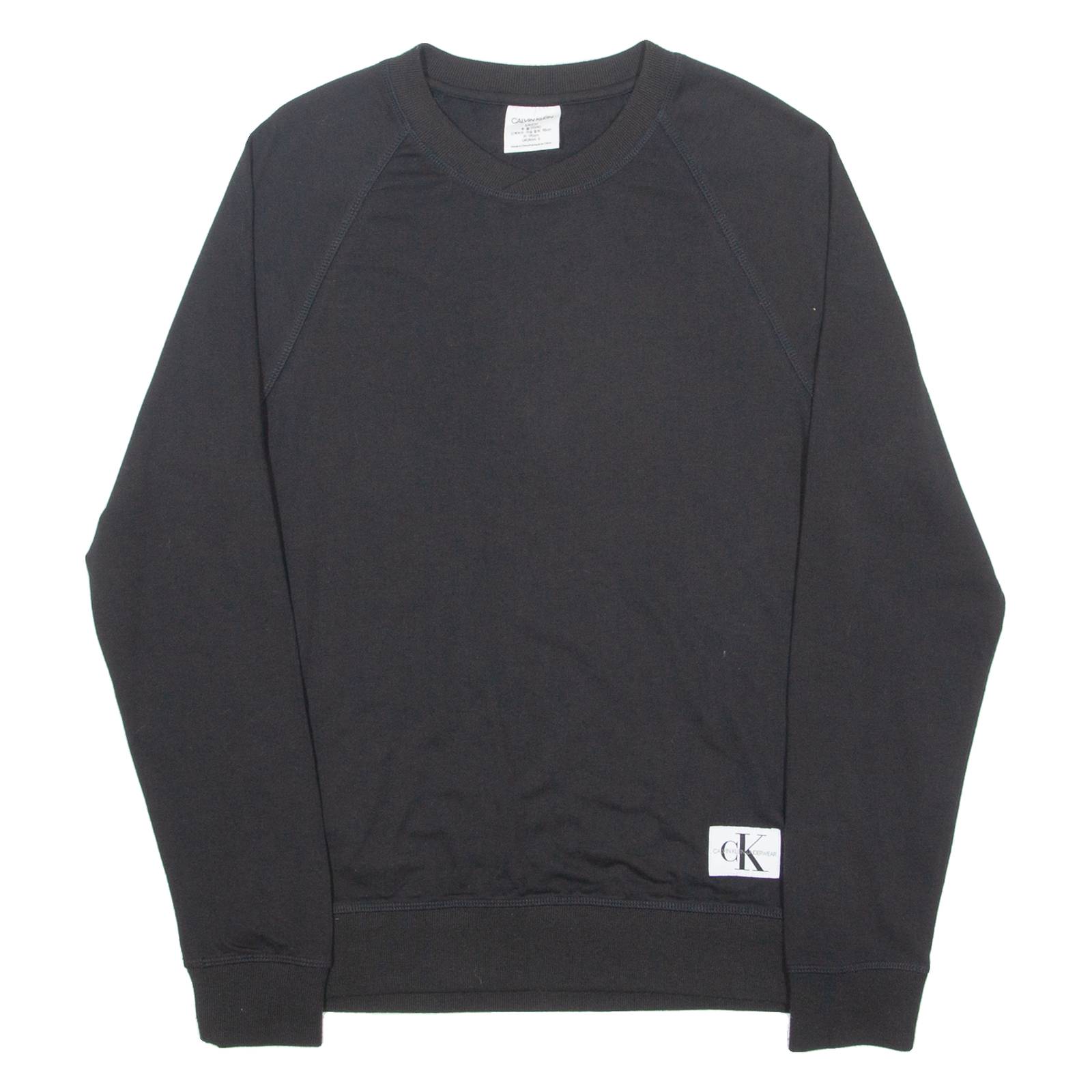 CALVIN KLEIN Mens Sweatshirt Black Crew Neck S