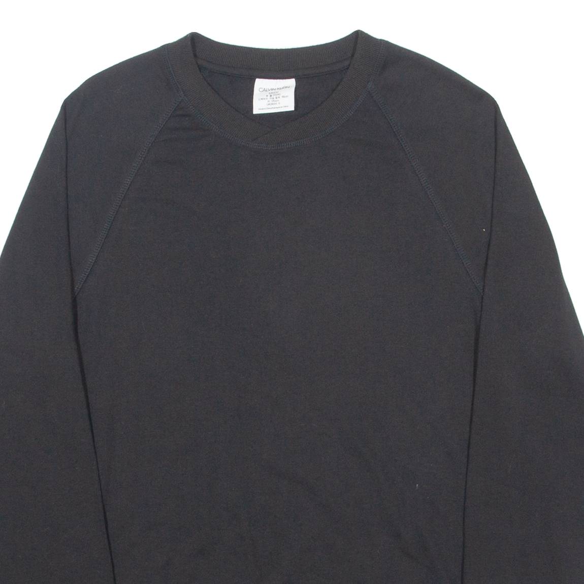 CALVIN KLEIN Mens Sweatshirt Black Crew Neck S