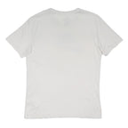 NIKE Mens White Blue Logo Modern T-Shirt L Short Sleeve Crew Neck Cotton Blend