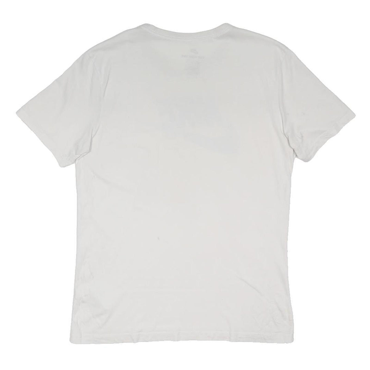 NIKE Mens White Blue Logo Modern T-Shirt L Short Sleeve Crew Neck Cotton Blend