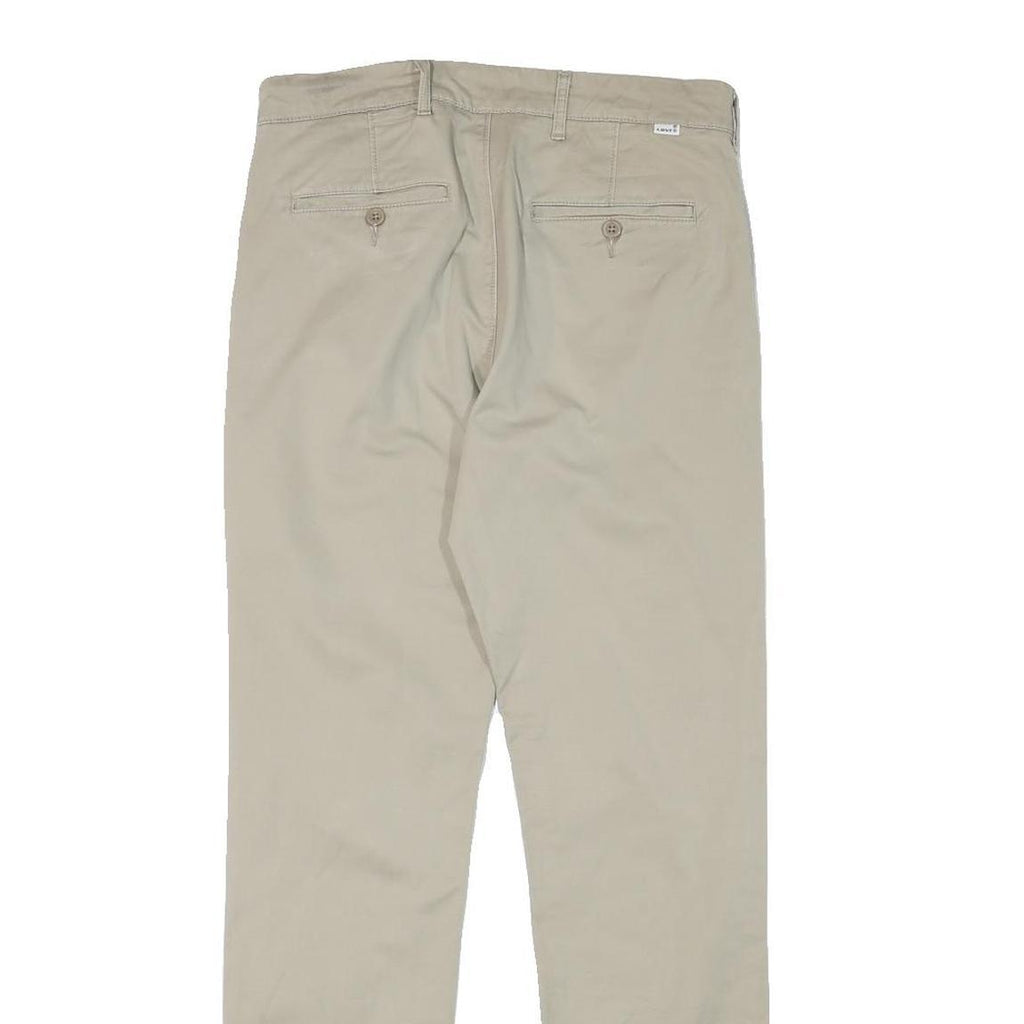 LEVI'S Mens Cotton Blend Beige Slim Straight Trousers W30 L30 Classic Closure