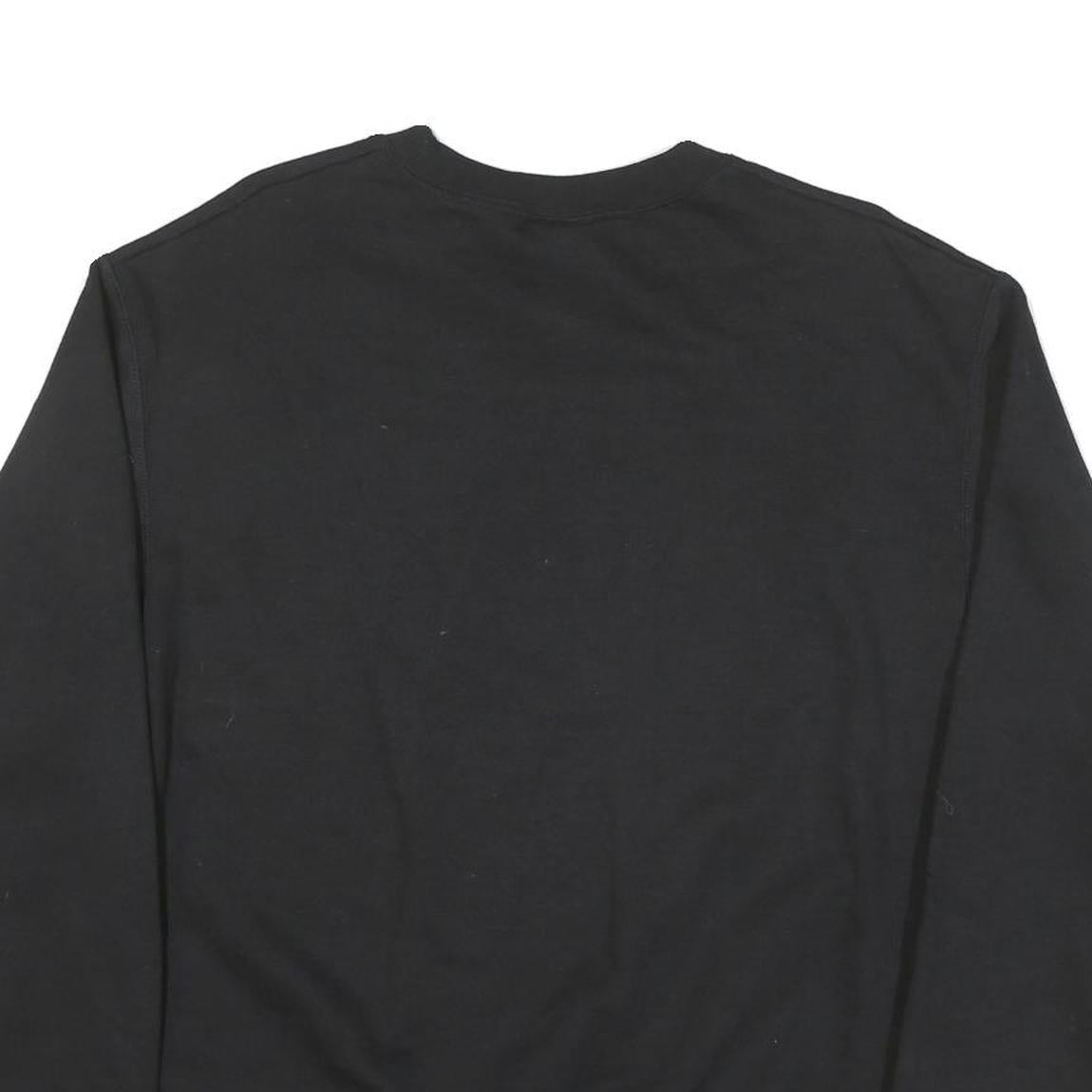 CHAMPION Mens Black Volleyball Crew Neck M Logo Cotton Blend Pullover Sweatshirt