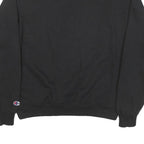 CHAMPION Mens Black Volleyball Crew Neck M Logo Cotton Blend Pullover Sweatshirt