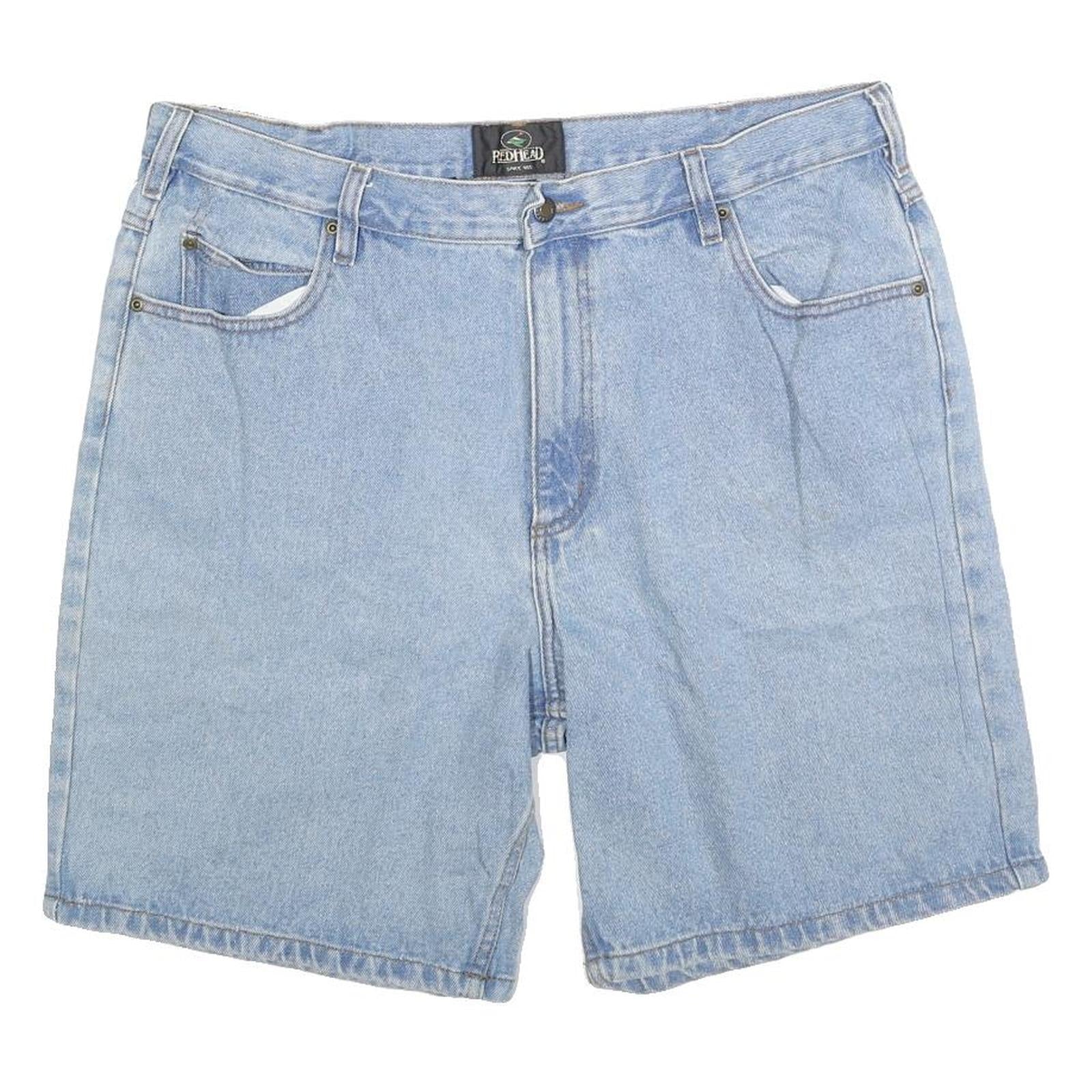 RED HEAD Mens Shorts Blue Denim XL W38 Classic Relaxed Fit Cotton Blend