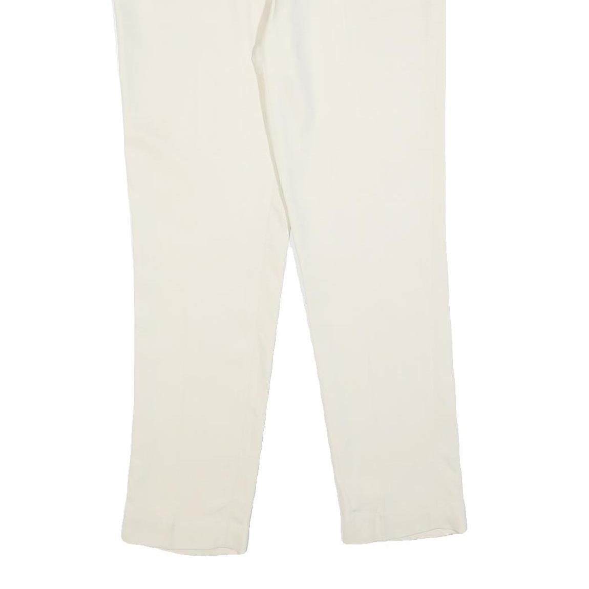ETRO Womens Slim White Polyester Blend Zip Trousers W32 L30 Casual Chic