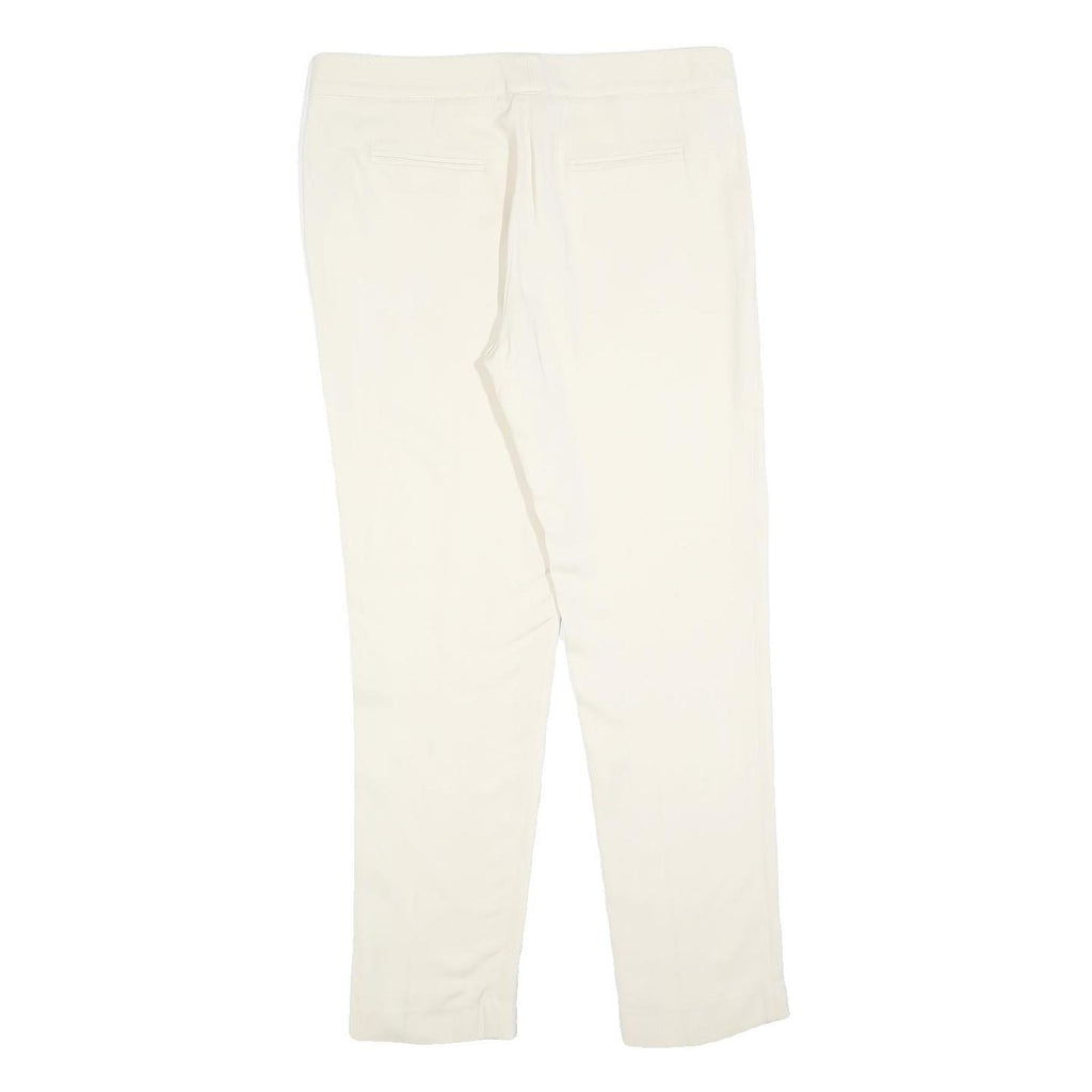 ETRO Womens Slim White Polyester Blend Zip Trousers W32 L30 Casual Chic