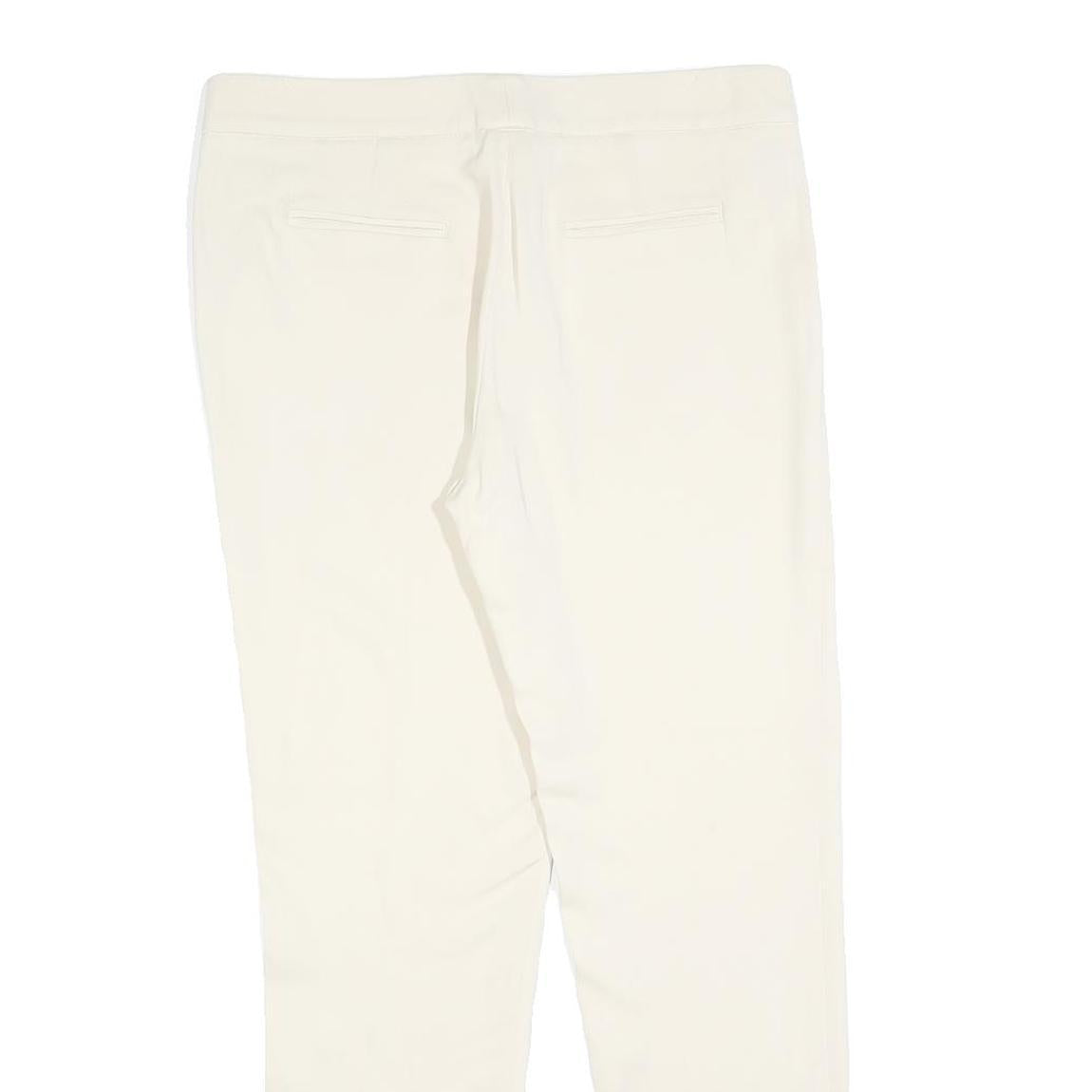 ETRO Womens Slim White Polyester Blend Zip Trousers W32 L30 Casual Chic