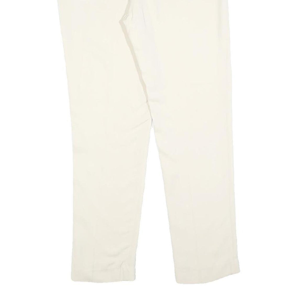 ETRO Womens Slim White Polyester Blend Zip Trousers W32 L30 Casual Chic