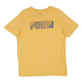 PUMA Mens Yellow Cotton Blend Modern T-Shirt M Short Sleeve Crew Neck Logo Print