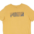 PUMA Mens Yellow Cotton Blend Modern T-Shirt M Short Sleeve Crew Neck Logo Print