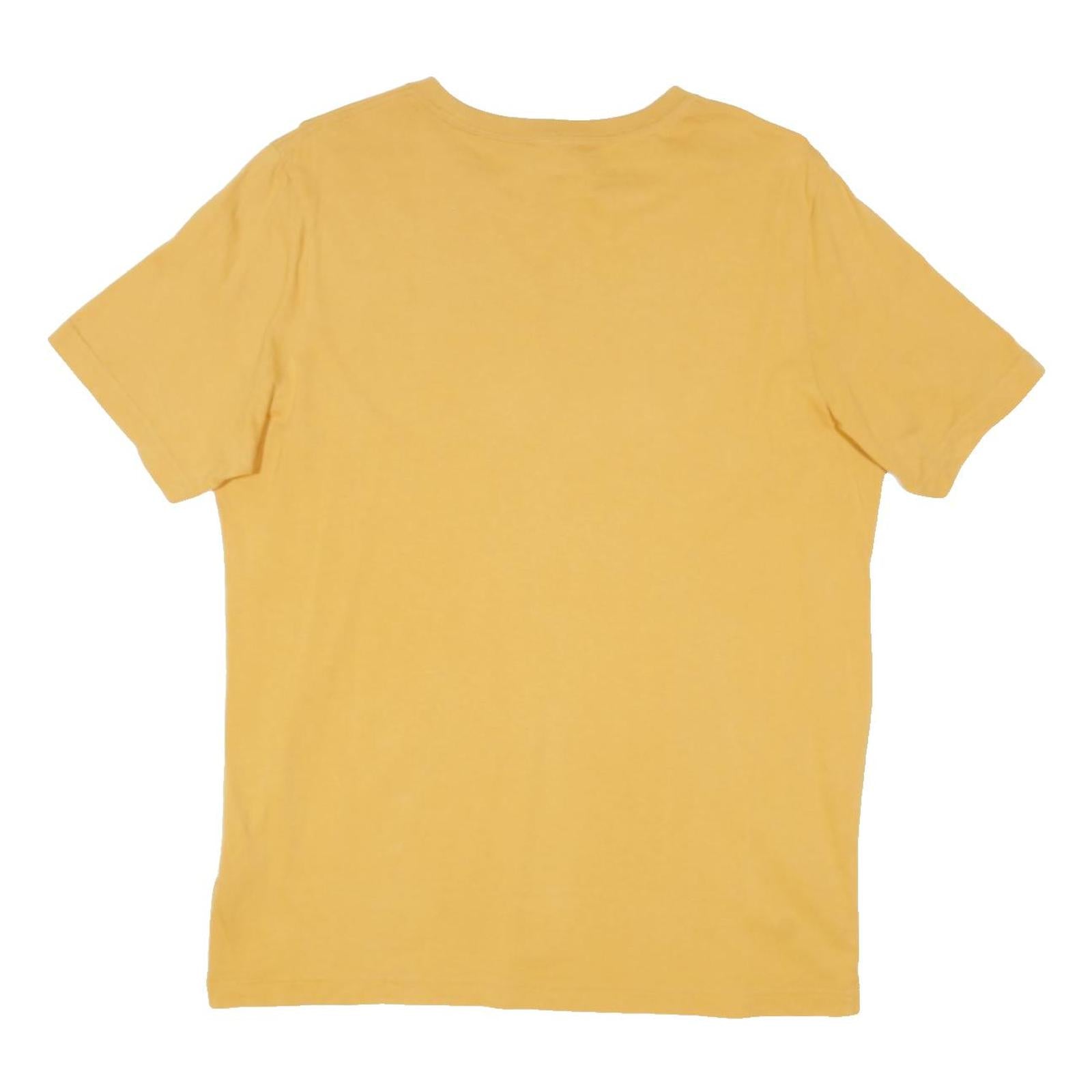PUMA Mens Yellow Cotton Blend Modern T-Shirt M Short Sleeve Crew Neck Logo Print