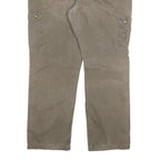 CARHARTT Mens Jeans Khaki Relaxed Straight Cotton Blend W38 L32 Workwear Zip