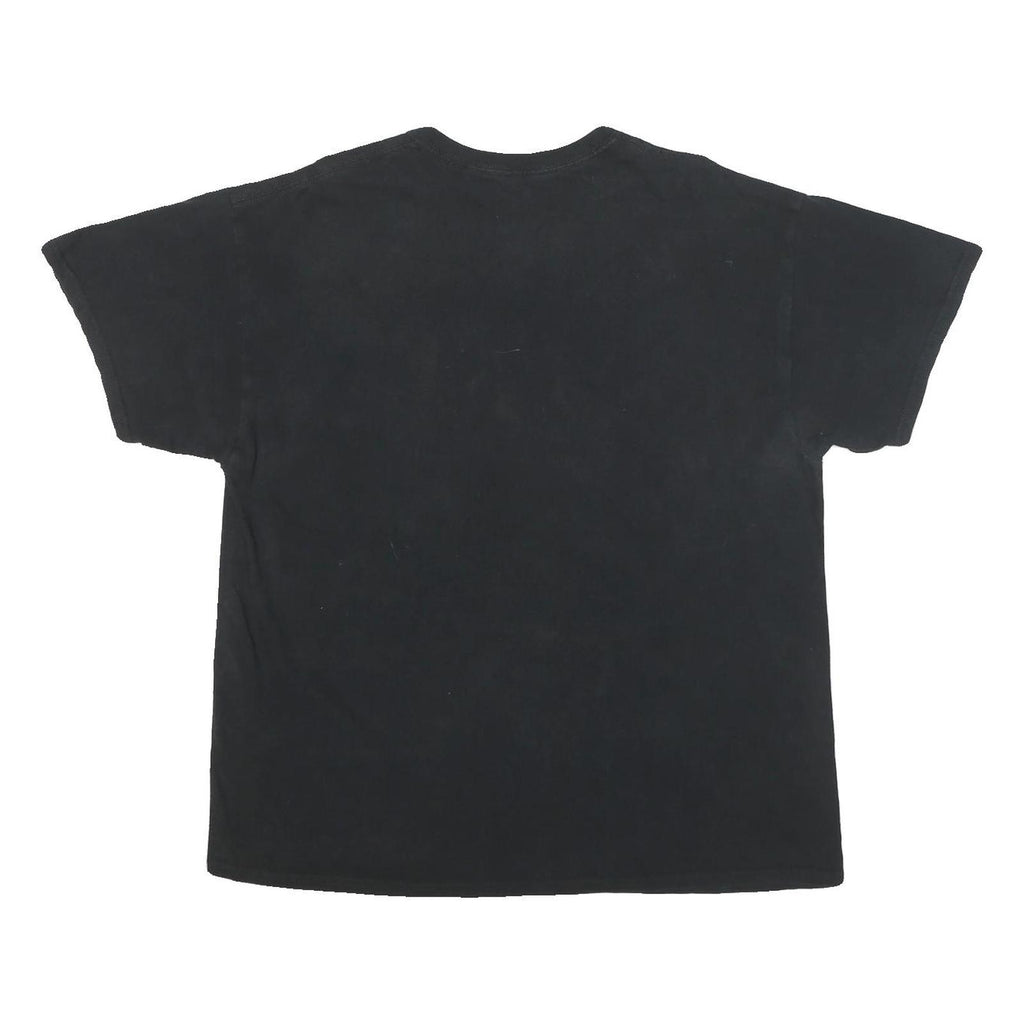 DOM Mens Black Graphic T-Shirt XL Short Sleeve Crew Neck Cotton Blend Tiger