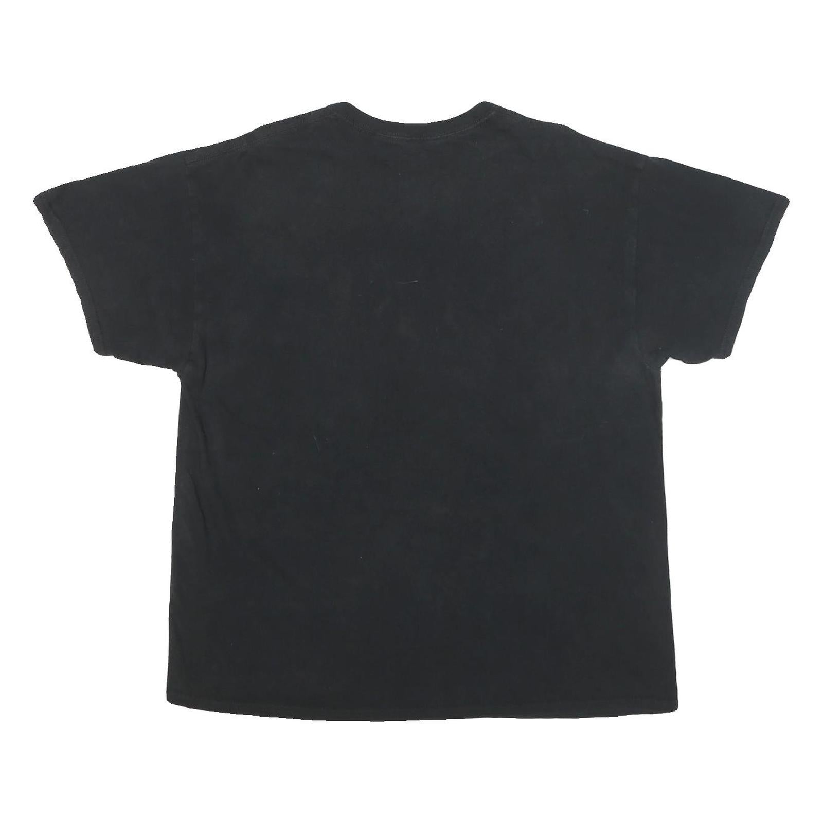 DOM Mens Black Graphic T-Shirt XL Short Sleeve Crew Neck Cotton Blend Tiger