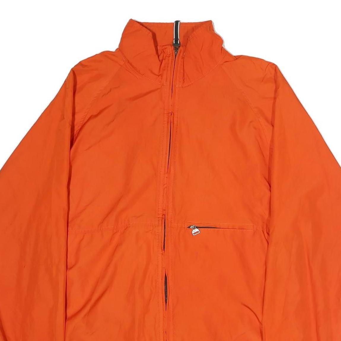 ADIDAS Mens Orange Jacket S Polyester Plain Zip Sport Lightweight Casual