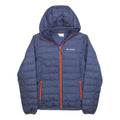COLUMBIA Mens Blue Jacket S Polyester Lightweight Puffer Hooded Zip Outdoor