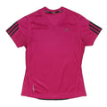 ADIDAS Womens Pink V-Neck T-Shirt XS Short Sleeve Polyester Sports Top