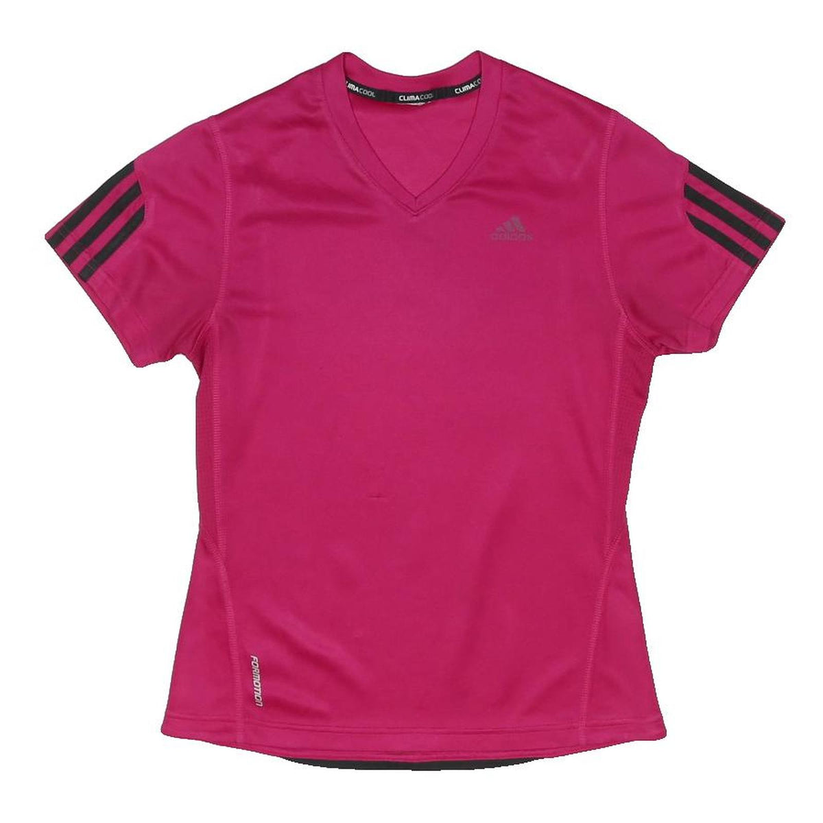 ADIDAS Womens Pink V-Neck T-Shirt XS Short Sleeve Polyester Sports Top
