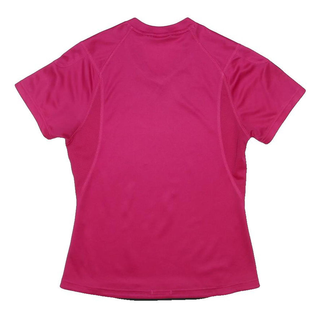 ADIDAS Womens Pink V-Neck T-Shirt XS Short Sleeve Polyester Sports Top