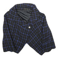 LAUREEN Womens Black & Blue Jacket UK 16 Woven Check Button Cropped Stylish