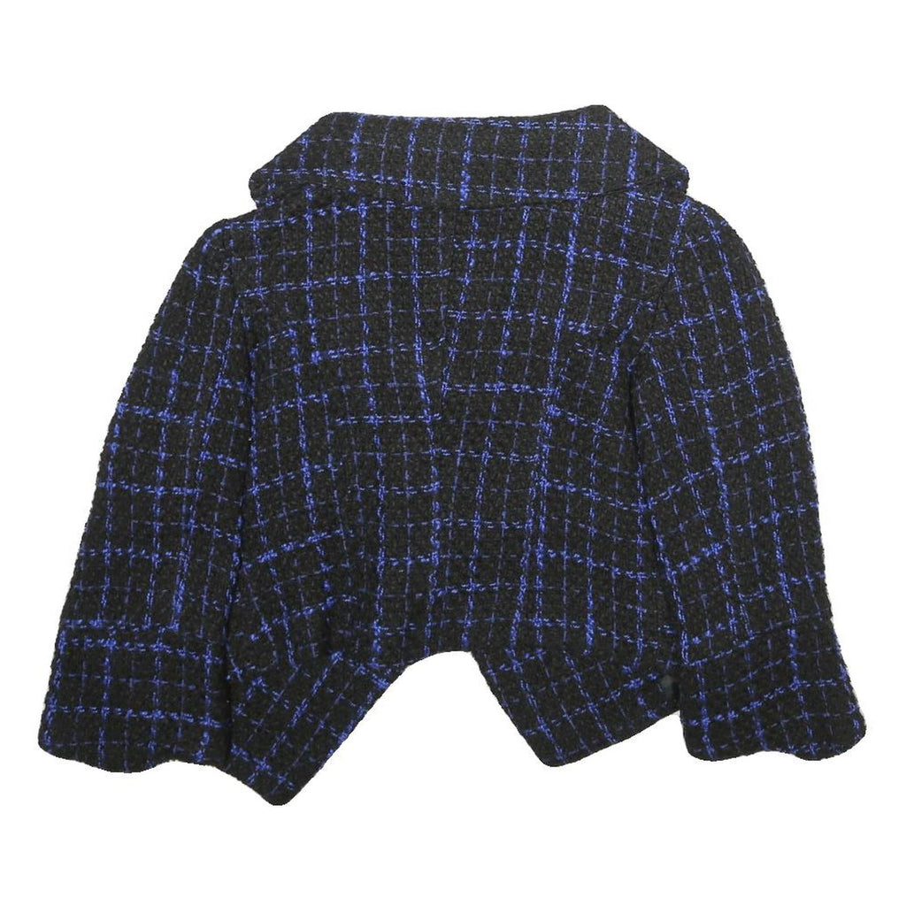 LAUREEN Womens Black & Blue Jacket UK 16 Woven Check Button Cropped Stylish