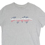 TOMMY HILFIGER Mens Grey Cotton T-Shirt L Short Sleeve Crew Neck Signature Logo