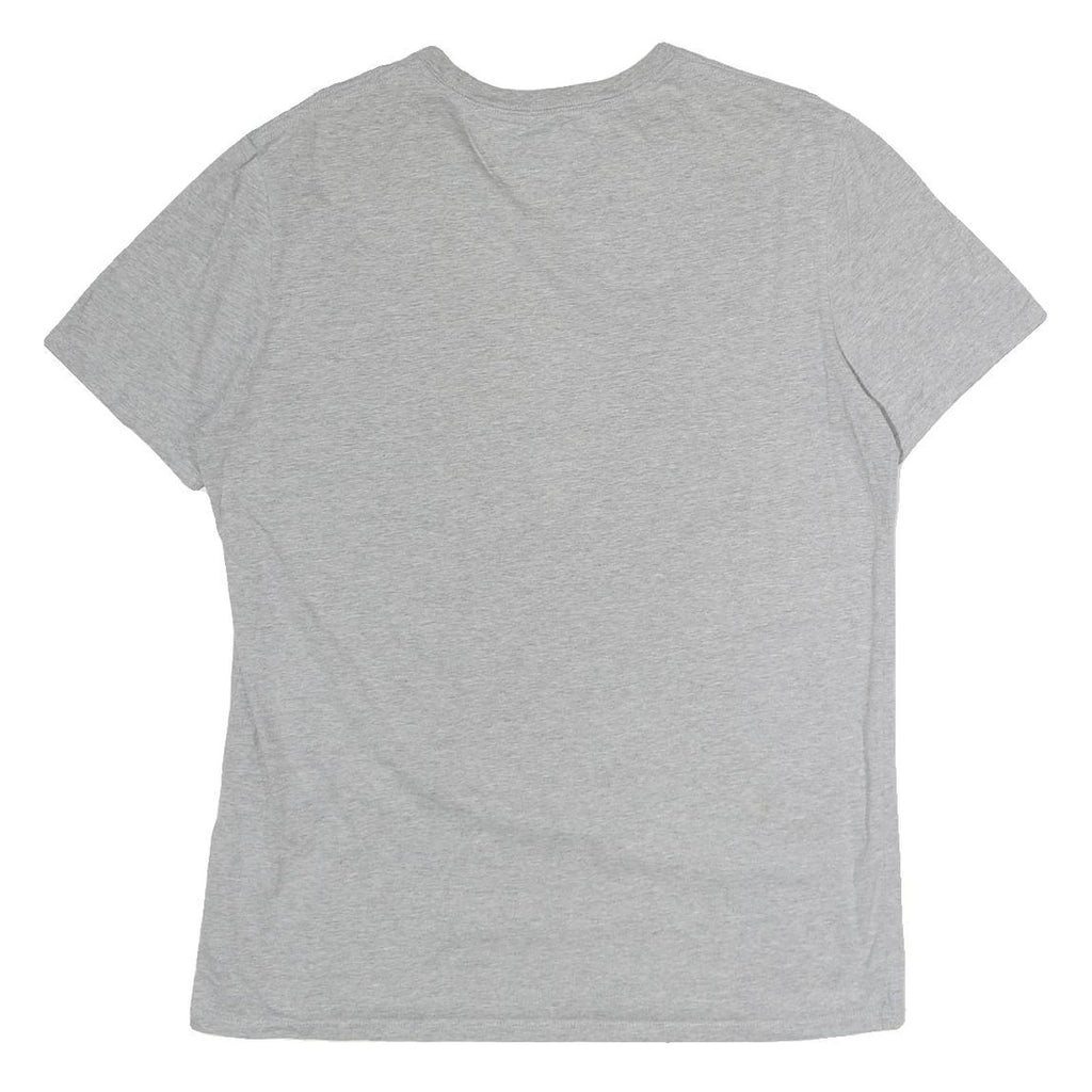 TOMMY HILFIGER Mens Grey Cotton T-Shirt L Short Sleeve Crew Neck Signature Logo