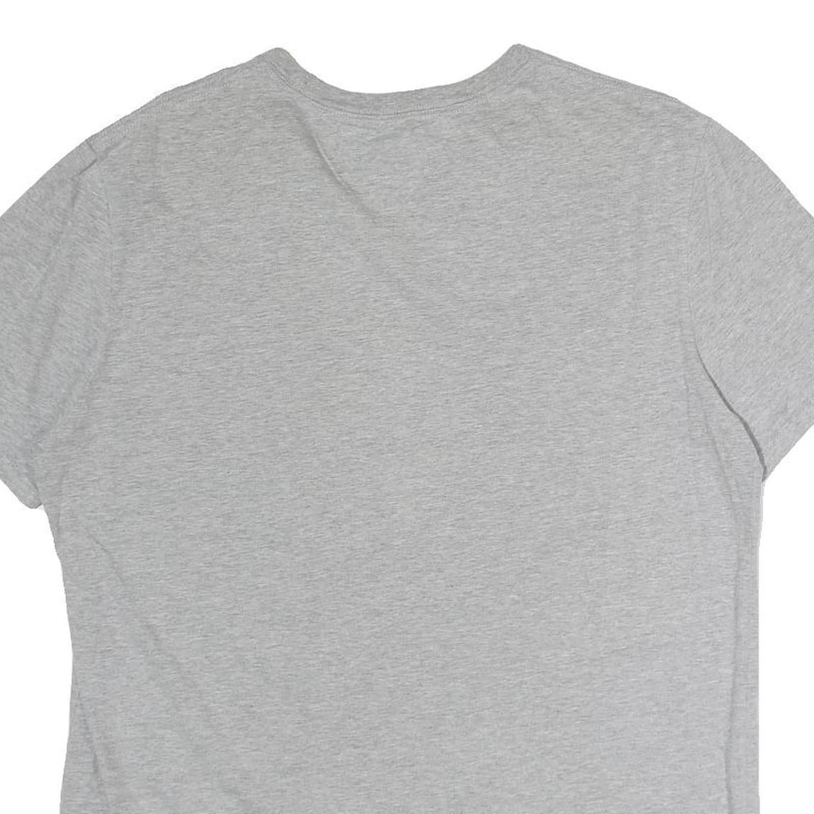 TOMMY HILFIGER Mens Grey Cotton T-Shirt L Short Sleeve Crew Neck Signature Logo