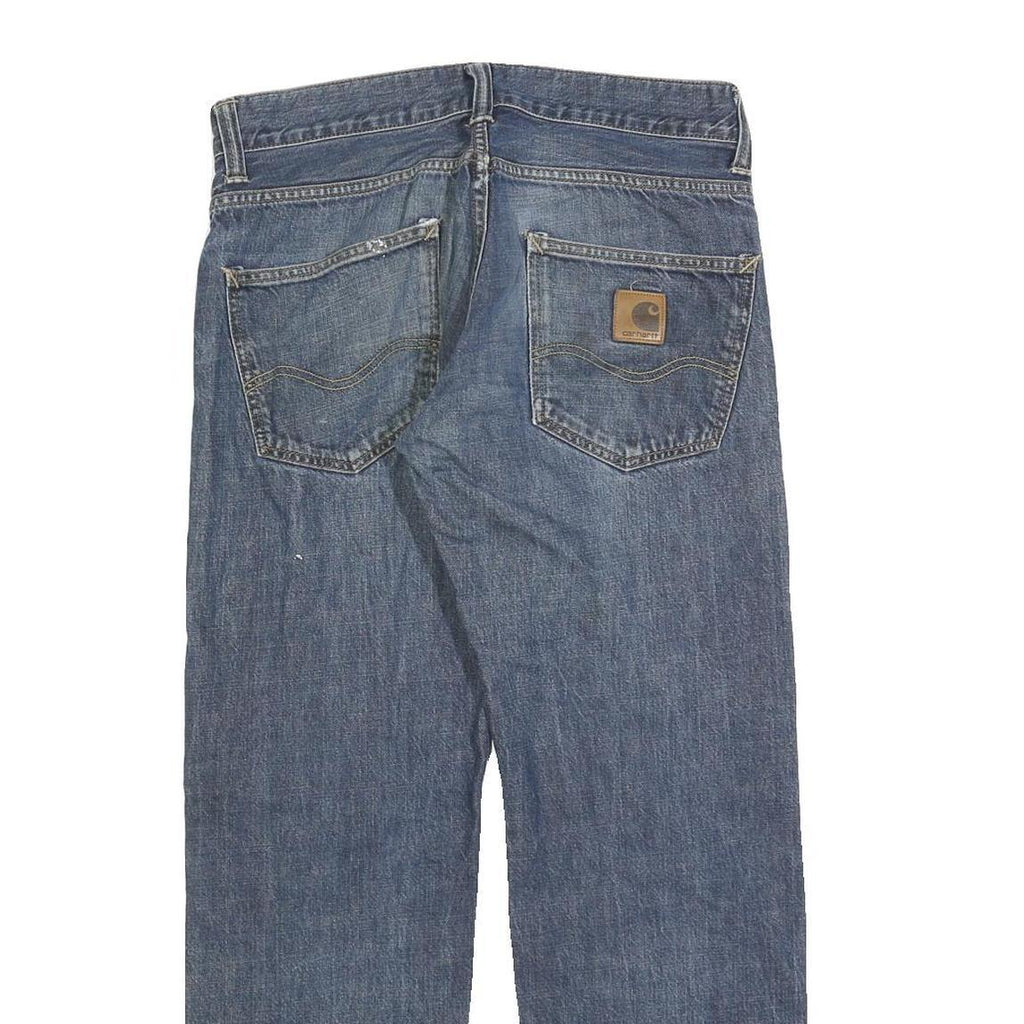 CARHARTT Mens Regular Blue Denim Jeans Zip W31 L29 Classic Durable Relaxed Fit