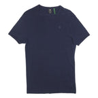 G-STAR Mens Navy Blue Plain T-Shirt M Short Sleeve Crew Neck Cotton Blend