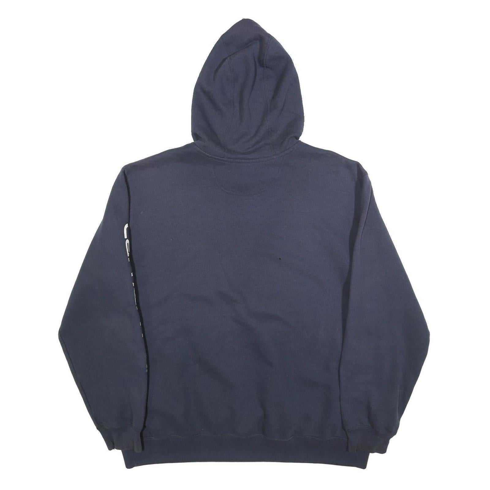 CARHARTT Mens Blue Hoodie XL Sleeve Logo Cotton Blend Pullover Casual