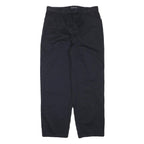 STYLE AND CO Womens Cotton Blend Black Relaxed Straight Leg Trousers W30 L27