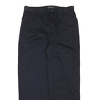 STYLE AND CO Womens Cotton Blend Black Relaxed Straight Leg Trousers W30 L27