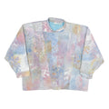 Womens Pastel Multi Colour Abstract Print Cotton Blend Button Jacket L