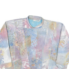 Womens Pastel Multi Colour Abstract Print Cotton Blend Button Jacket L