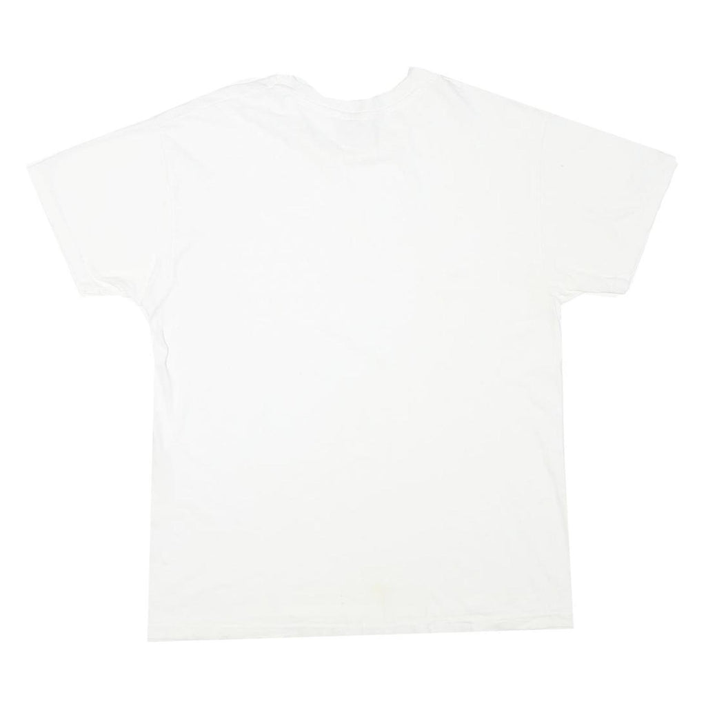 HANES Mens White L Short Sleeve Crew Neck Plain Cotton Blend T-Shirt Casual